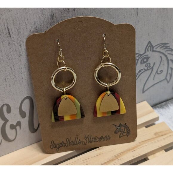 Retro Fall Harvest Dangle Earrings - Picture 1 of 7
